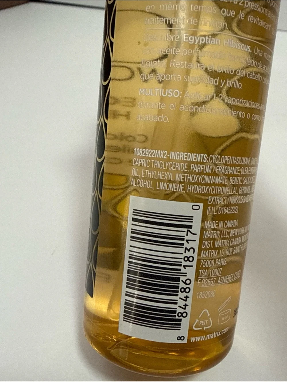 Matix Oil Wonders Egyptian Hibiscus Color Caring Oil - Gold discontinued